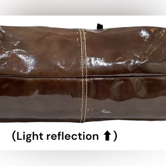 Dooney & Bourke Rare Soft Patent Leather Satchel Tote Chocolate Brown Big Purse - Picture 12 of 14